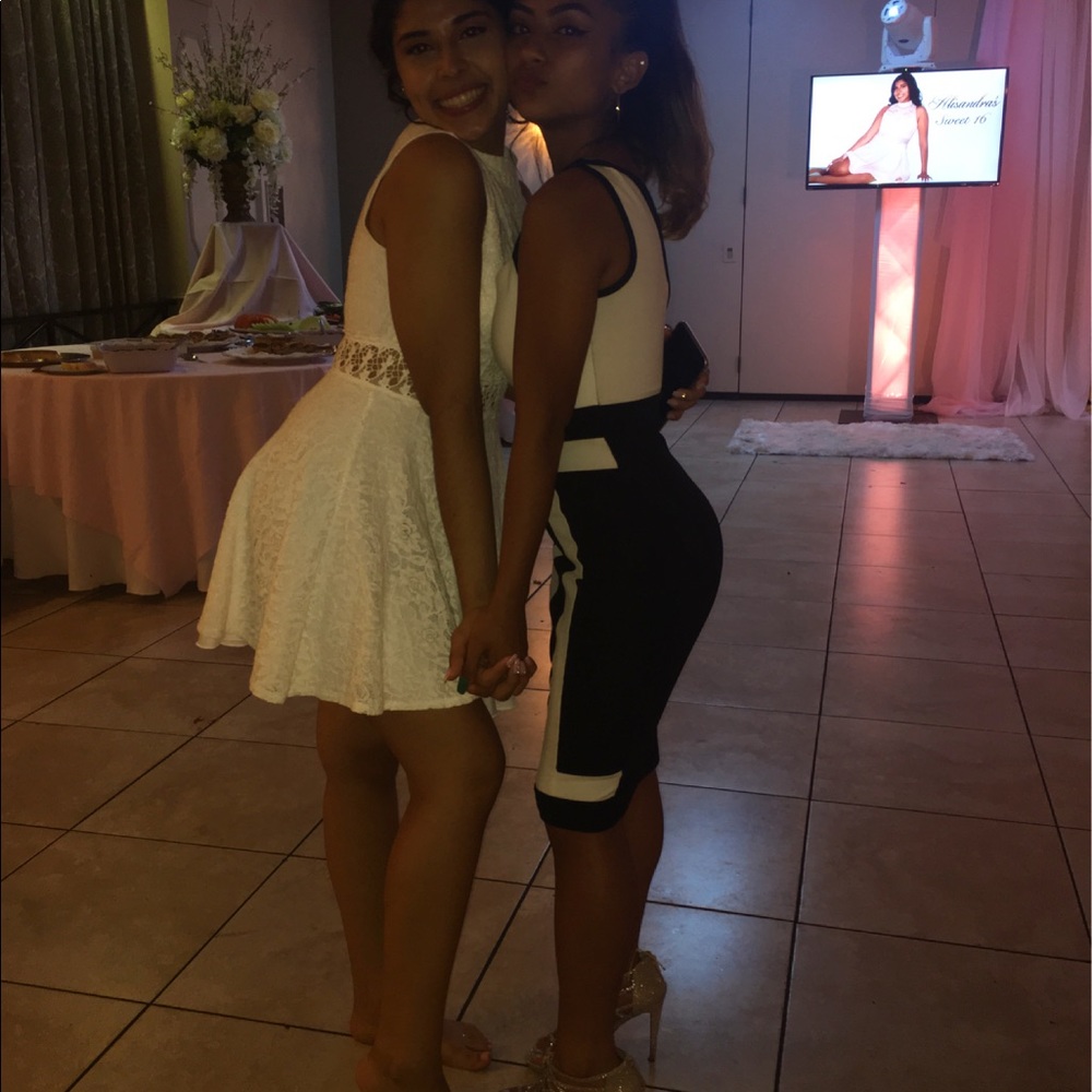 Black and White Formal Mini Dress